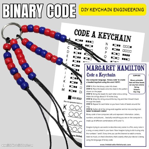 keychain Binary Code Activity for kids